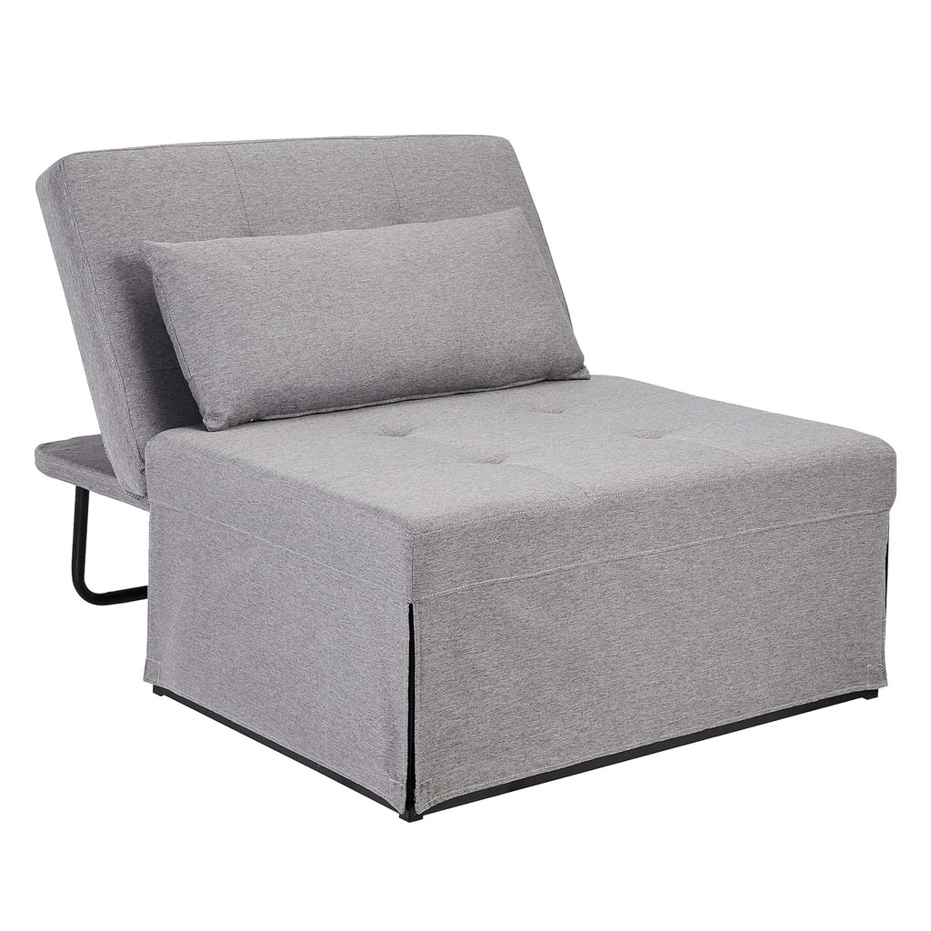 Grey Folding Ottoman Sleeper Sofa Bed Y91535