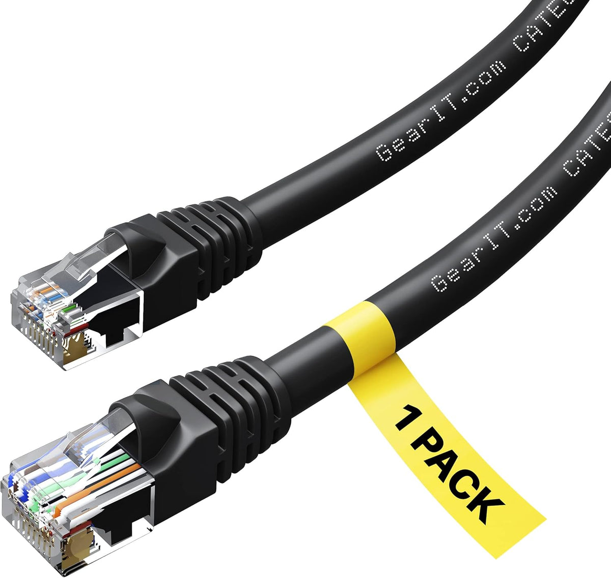 10 Pack Cat 6 Ethernet Cable 25 Feet Black S426429