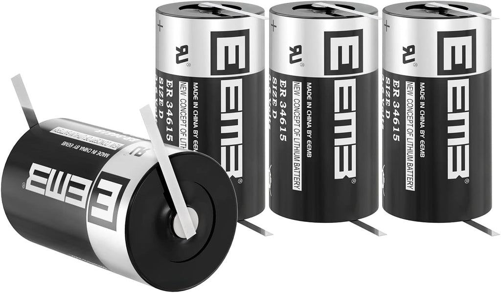 8X 3.6V Lithium Battery with Tabs D Size 19000 mAh J75744