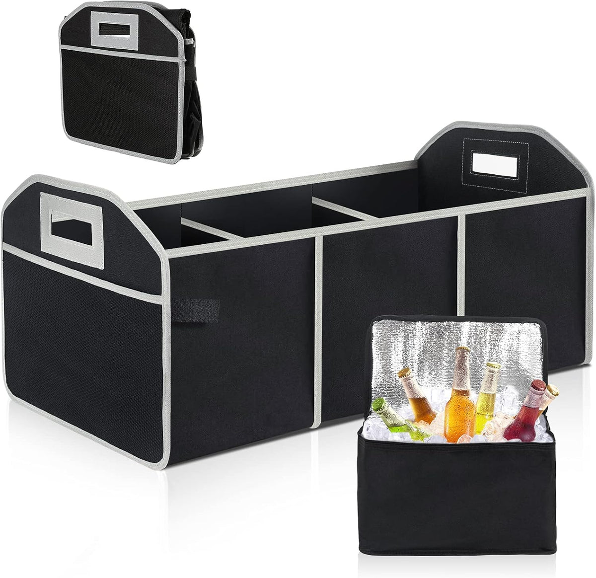 Waterproof Car Trunk Storage Organizer with Insulated Leakproof Cooler Bag B371125