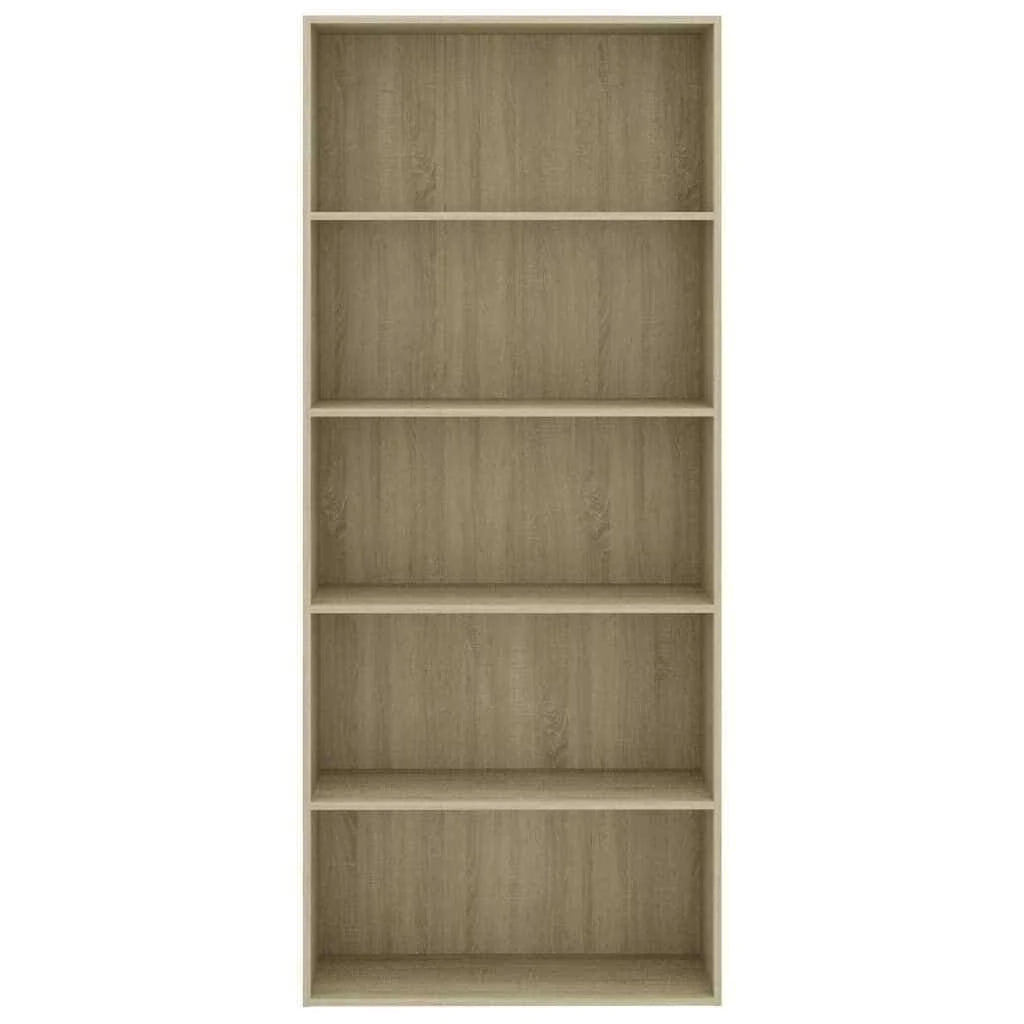 5-Tier Book Cabinet Sonoma Oak Chipboard F3937