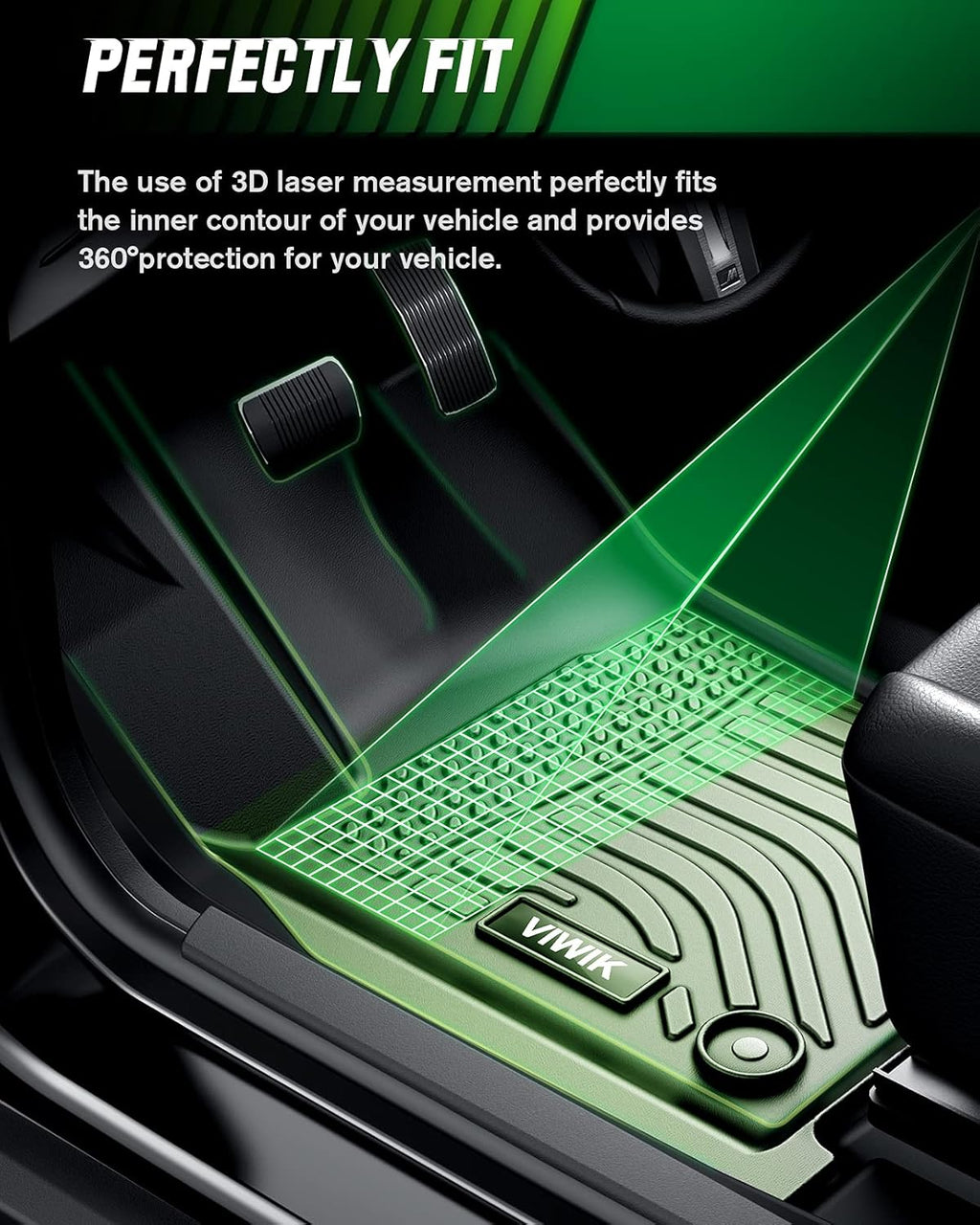 Black TPE Car Floor Mats Full Set V22225