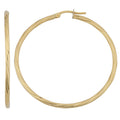18k Yellow Gold Twisted Hoop Earrings, 1.7" V655