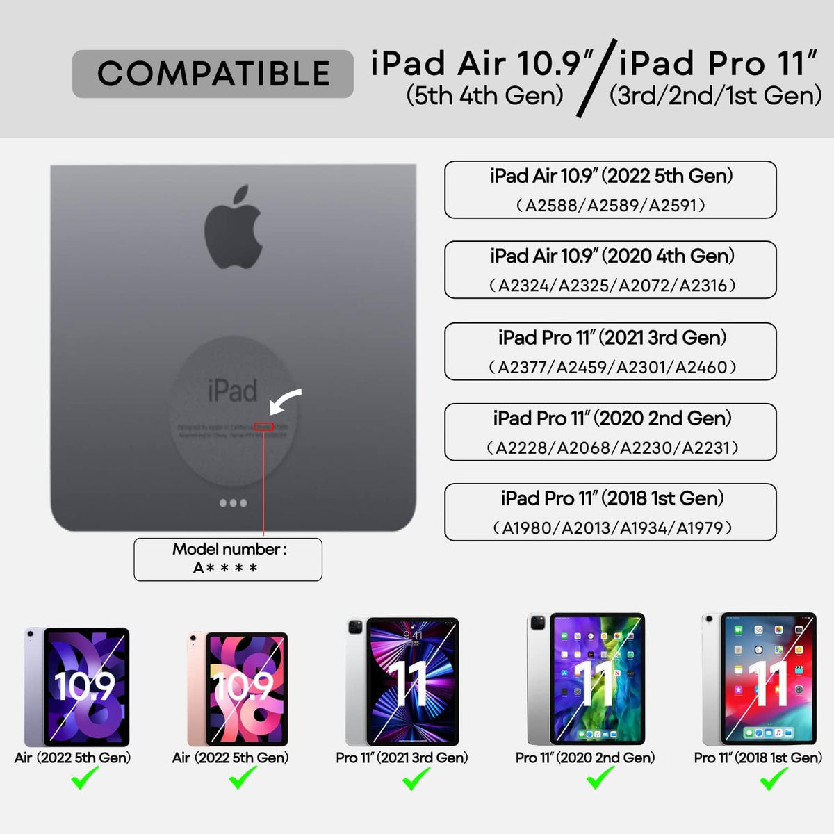 Swivel iPad Keyboard Case with Touchpad Wireless Backlit R139