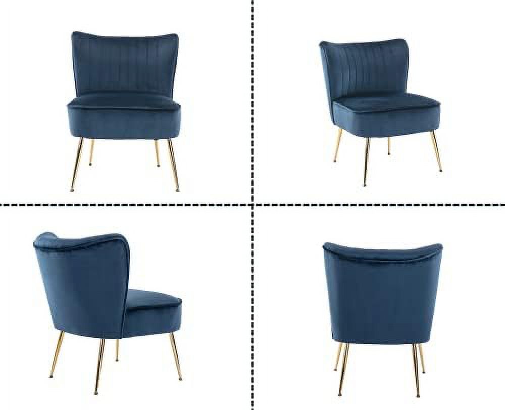 Velvet Accent Chairs Set of 2 with Golden Legs A5912