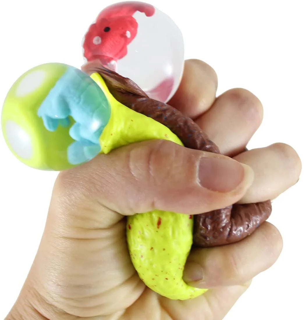 Set of 4 Hatching Dinosaur Egg Squeeze Stress Ball Sensory Fidget Toy Q486391