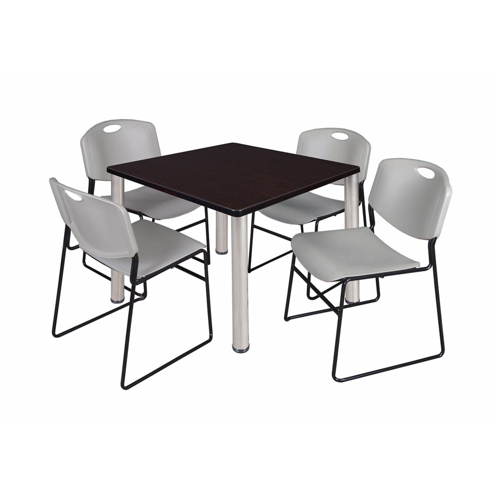 42x22 Square Breakroom Table with 4 Stack Chairs N228955
