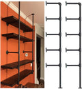 Industrial Retro Wall Mount Iron Pipe Shelf, DIY Open Bookshelf (2Pcs) R5650