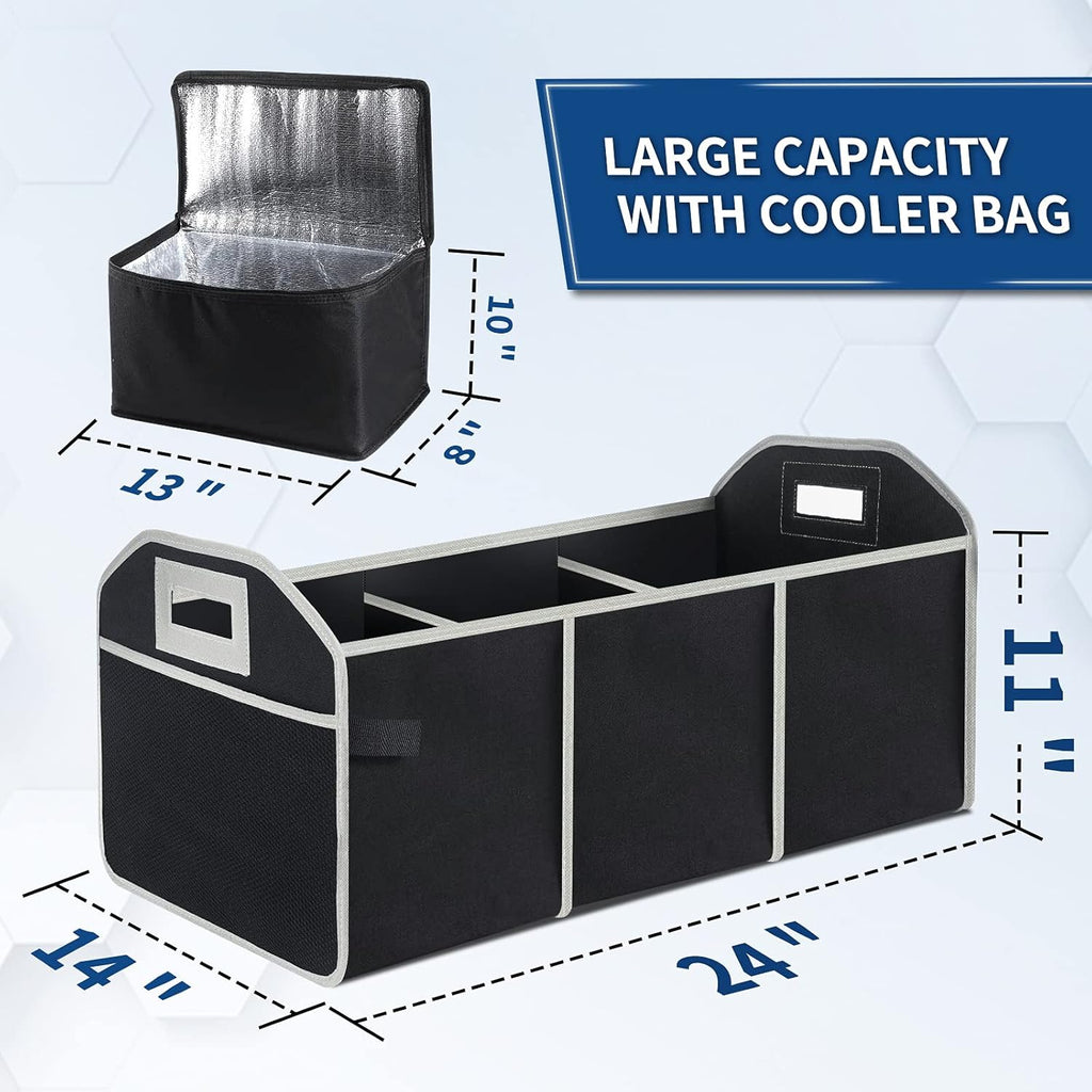 Waterproof Car Trunk Storage Organizer with Insulated Leakproof Cooler Bag B371125