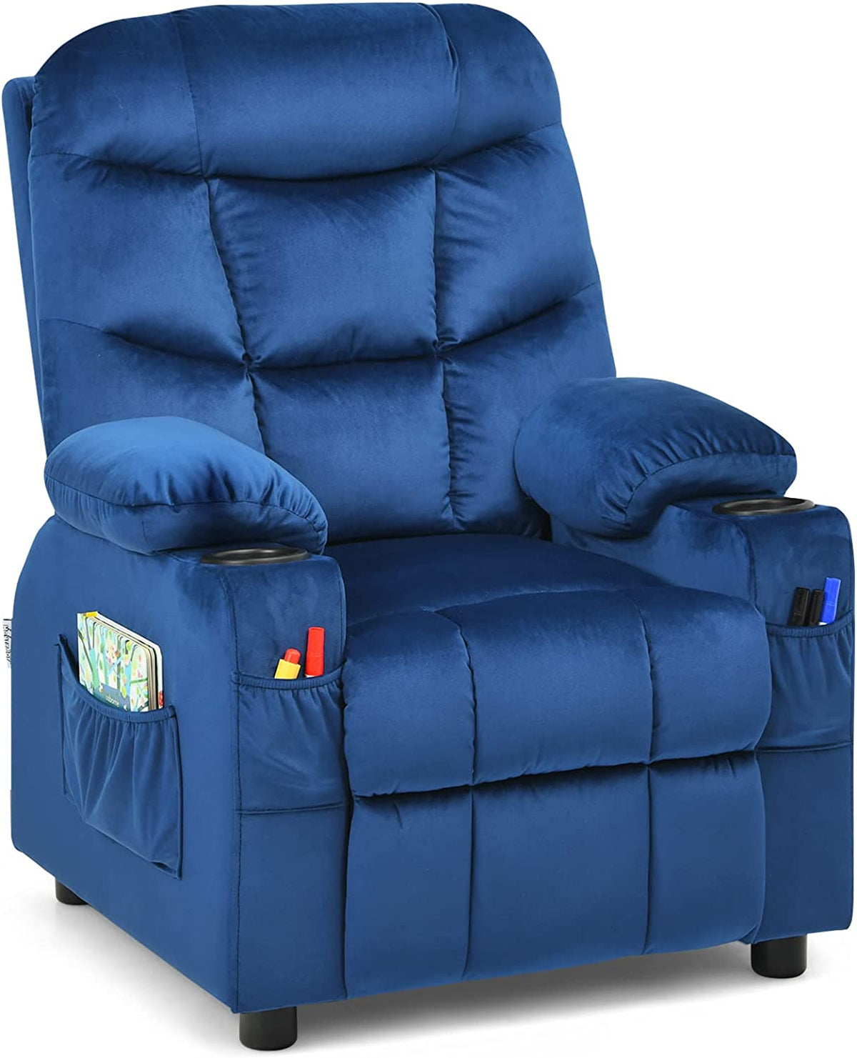 Blue Toddler Recliner Chair with Cup Holder N525131