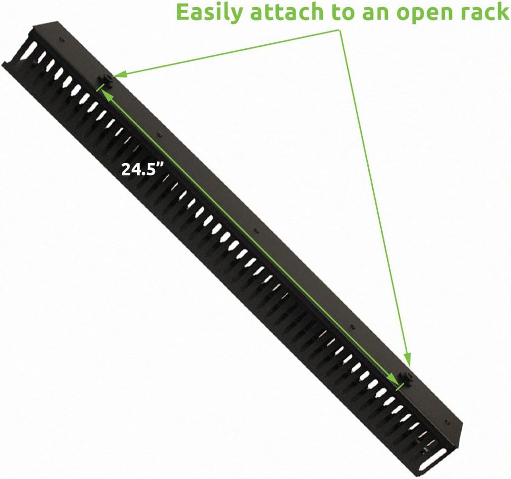1 Channel Steel Vertical Duct Cable Manager 68 Inches Y82280