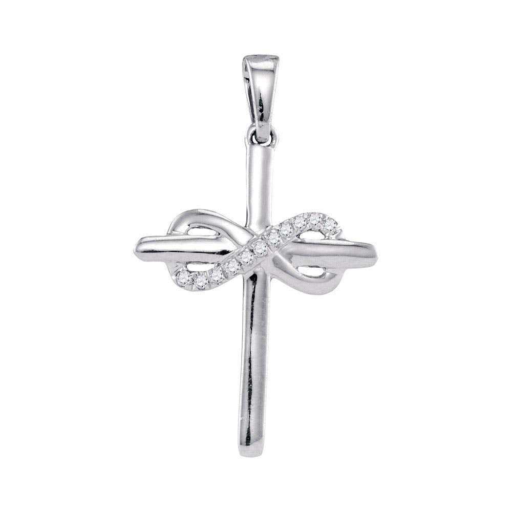 10kt White Gold Diamond Cross Pendant Z74687