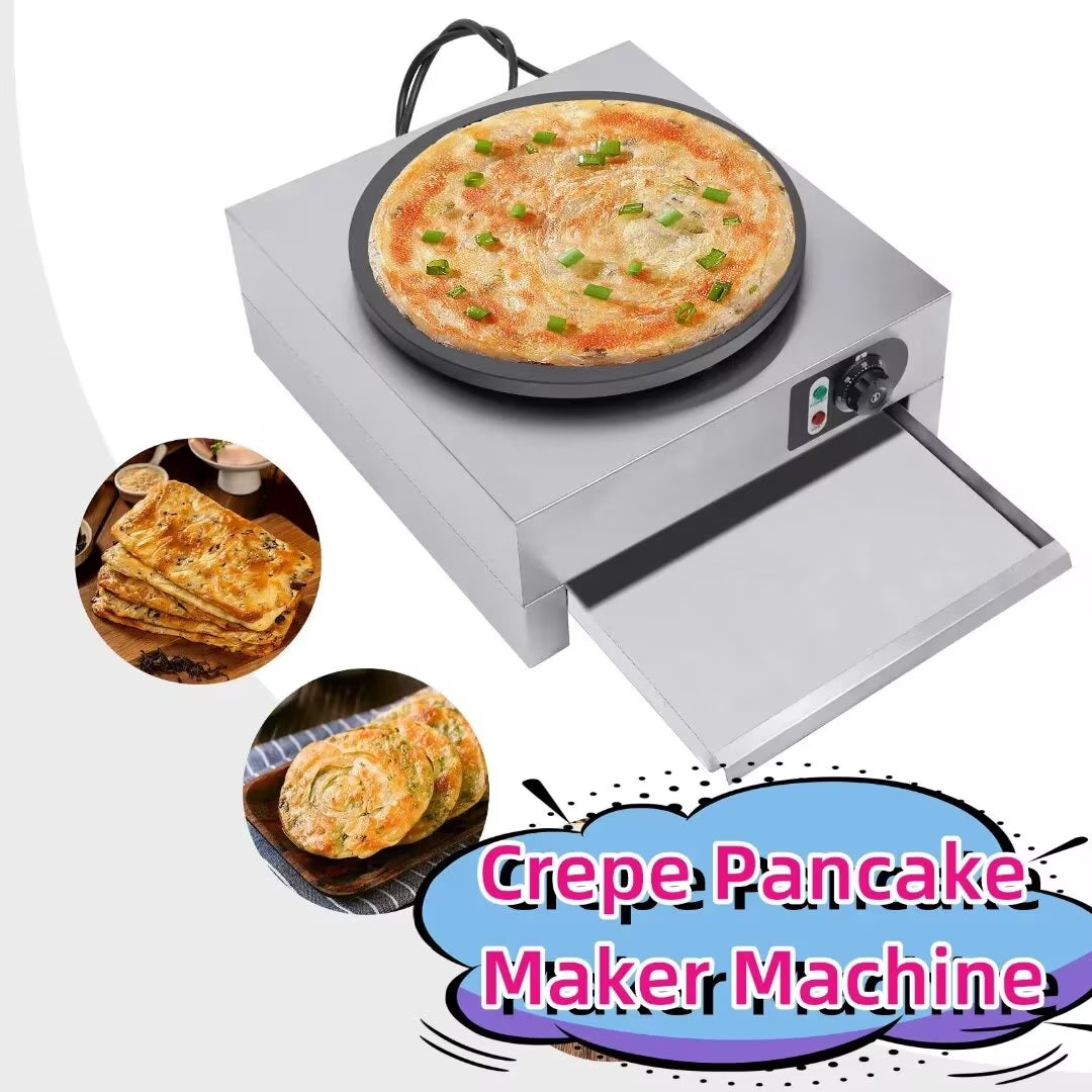 15.7" 110V Commercial Electric Pancake Machine Non Stick Single Hotplate W9621