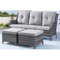 Rattan Wicker Sectional Sofa Set with Ottomans C4377