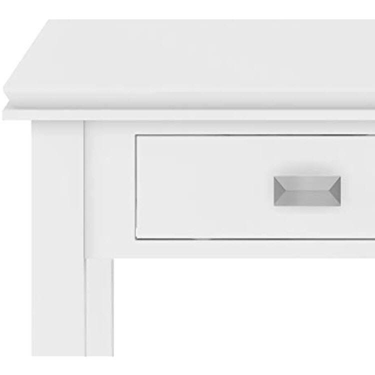 Solid Wood End Table in White R7493