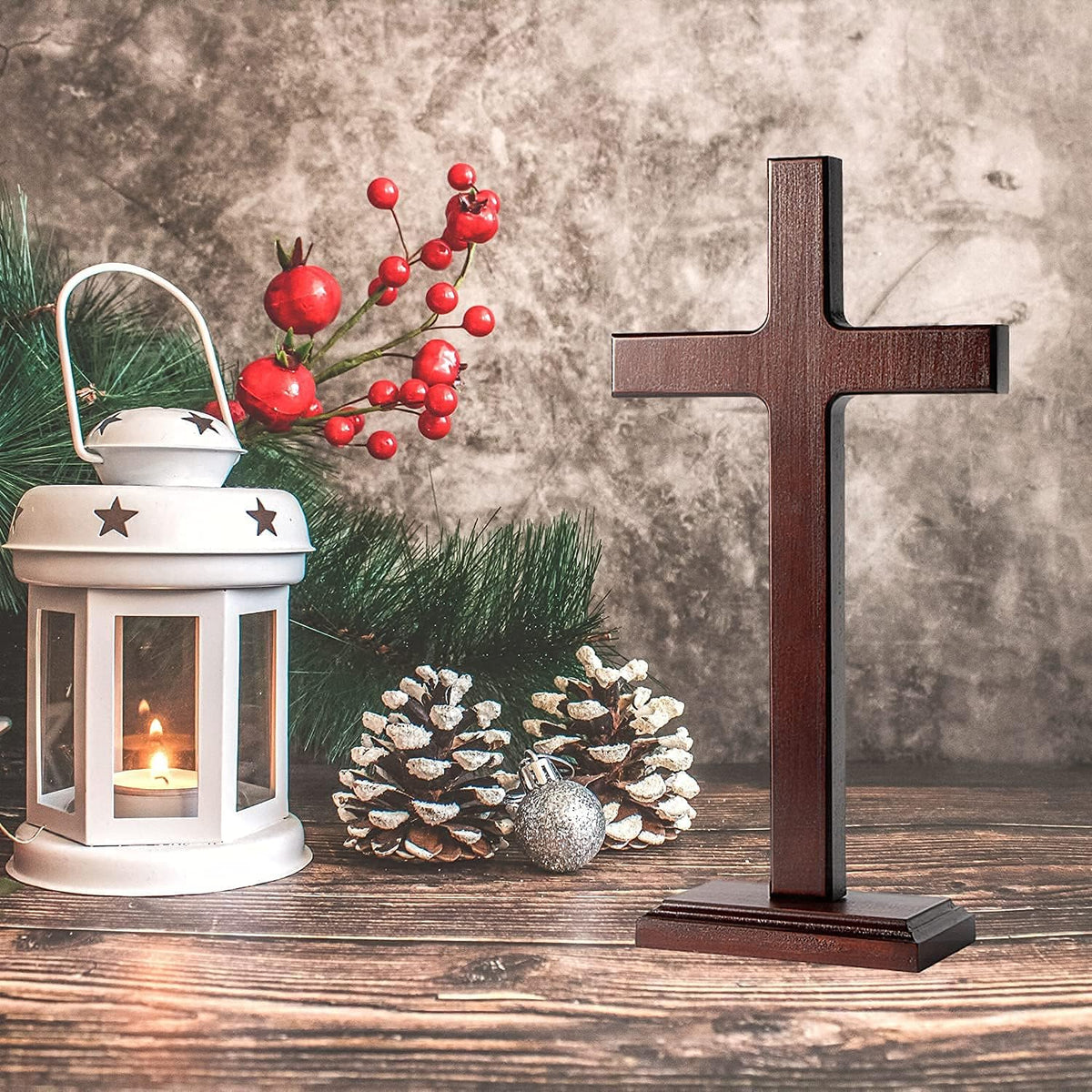 12.5 Inch Wooden Wall Cross E816409