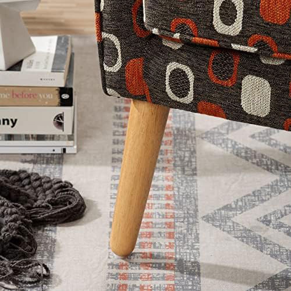 Grey Pattern Linen Fabric Accent Chair M761707