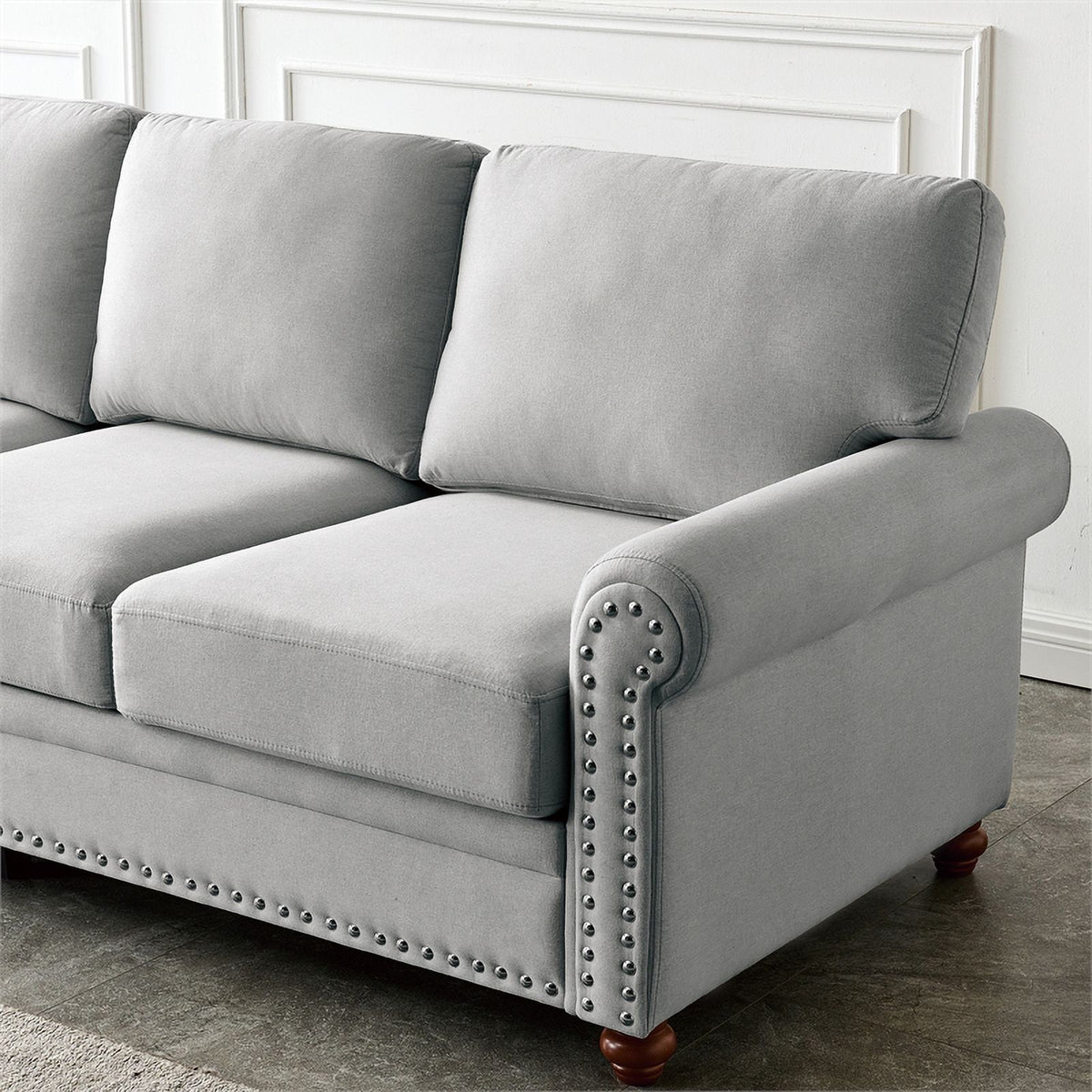 Gray Linen Fabric Storage Sofa K99632