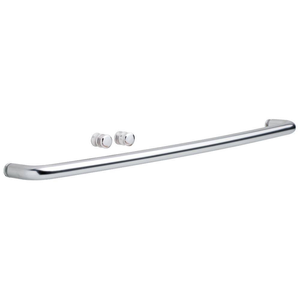 Semi-Frameless Sliding Bathtub Door in Chrome with Clear Glass B207020