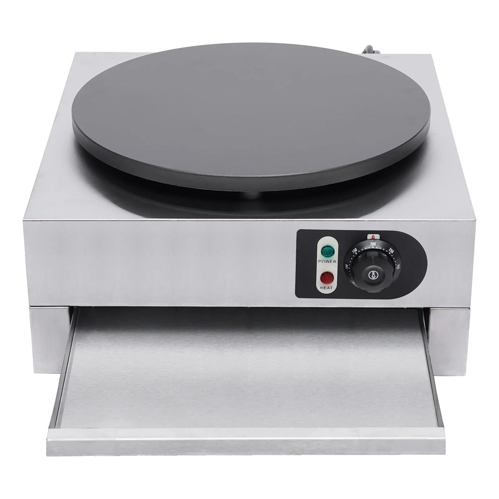 15.7" 110V Commercial Electric Pancake Machine Non Stick Single Hotplate W9621