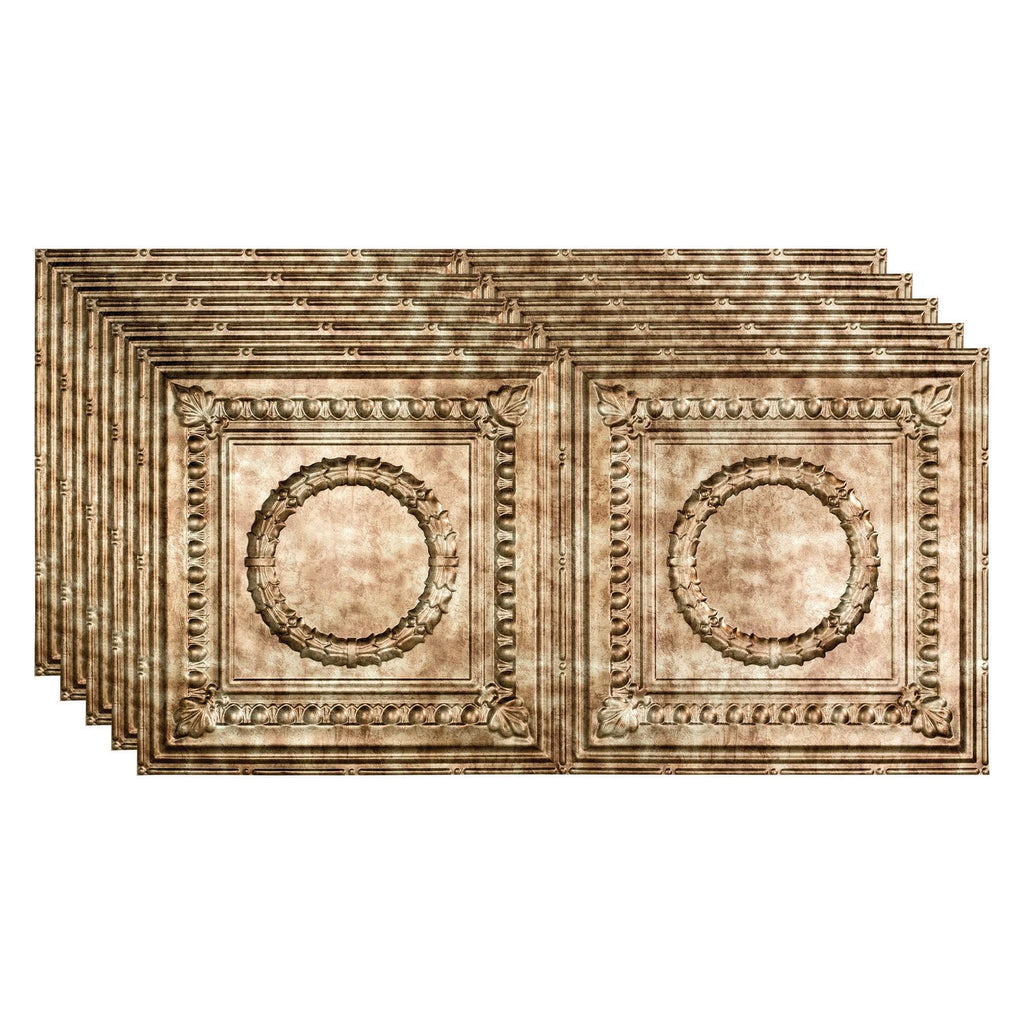Rosette Decorative Vinyl Glue Up Ceiling Tile in Bermuda Bronze (5 Pack) M36847