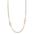 14k Tri-Color Gold Beaded Rosary Necklace 18inch Y67569
