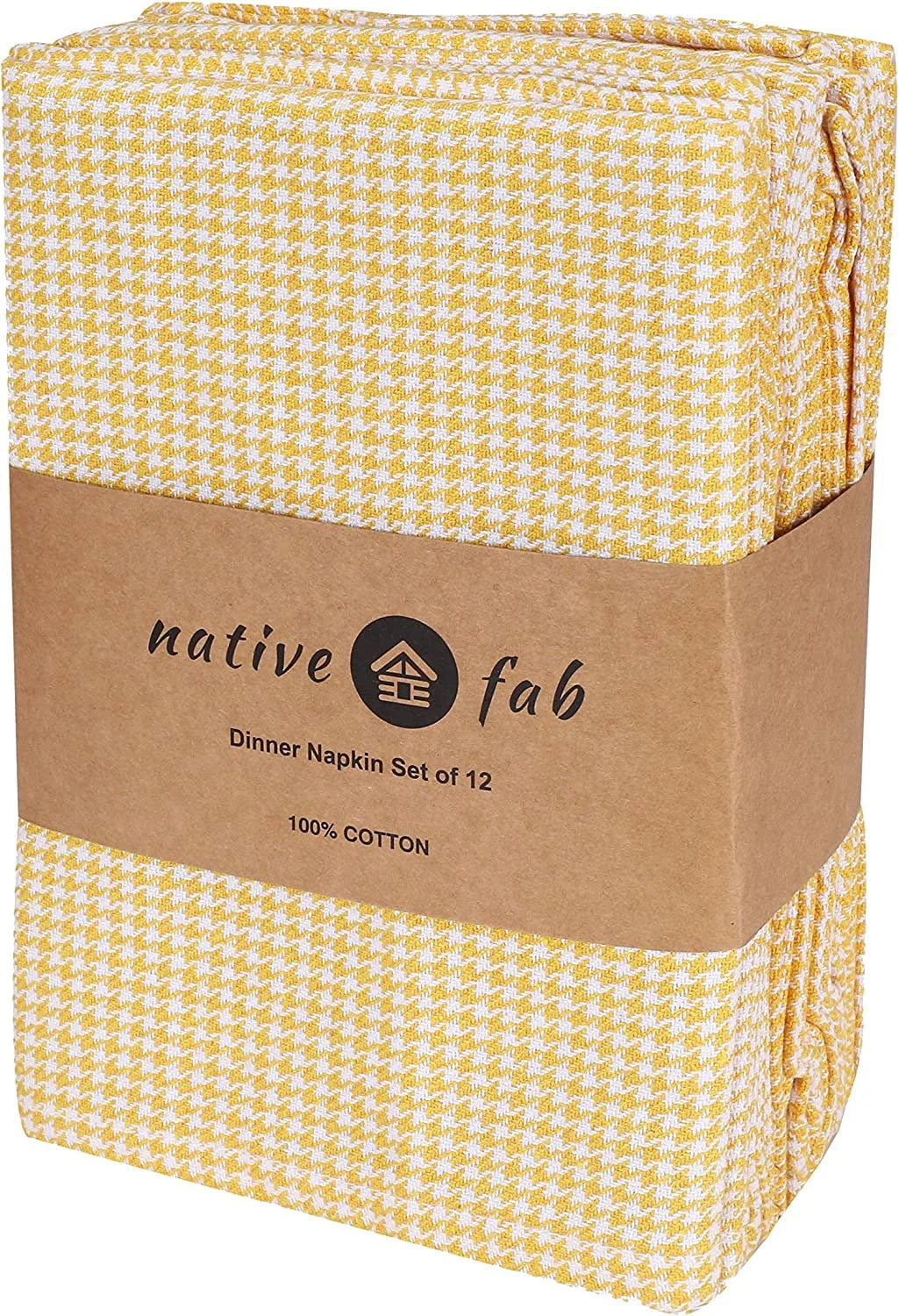 Reusable Cotton Houndstooth Cloth Napkin Set of 12 C369
