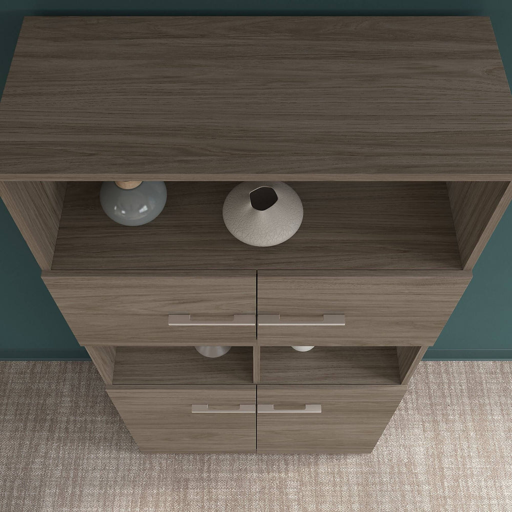 5 Shelf Bookcase with Doors, Sand Oak L2371