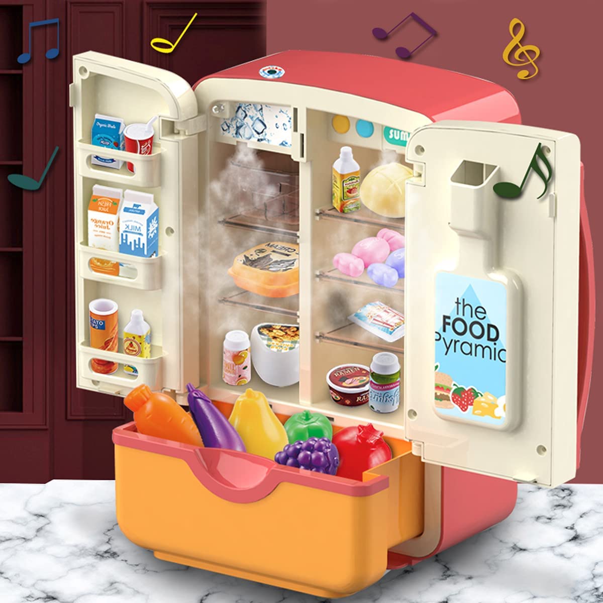 39 PCS Red Kids Play Refrigerator Toy W47109