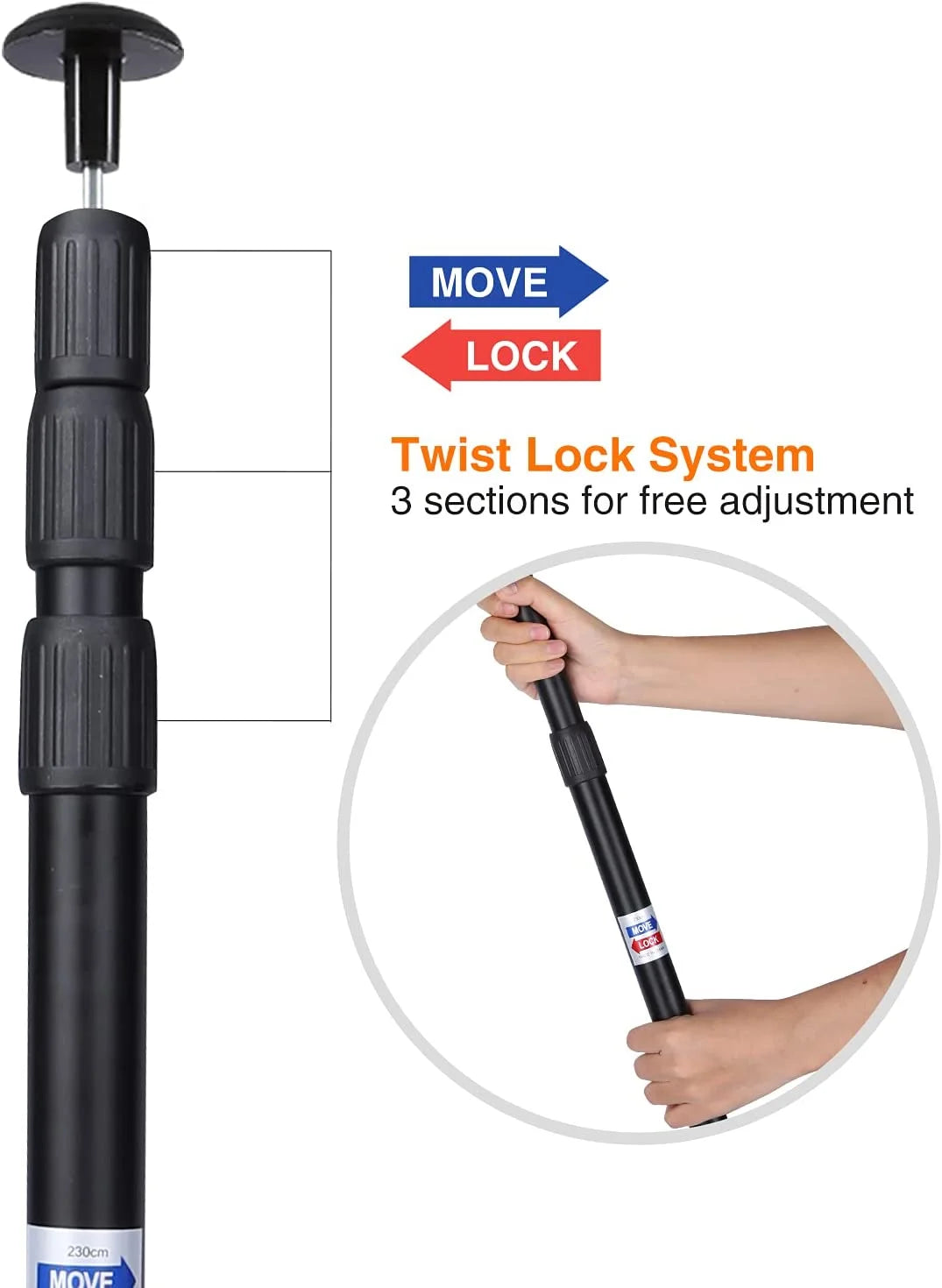 Aluminum Tarp Poles, Set of 2, Telescoping, Black M793276