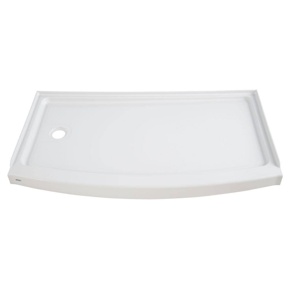 Single Threshold Left Hand Drain Shower Base in Arctic White V837779
