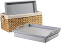 Wood Lap Trays with Basket Set J5562