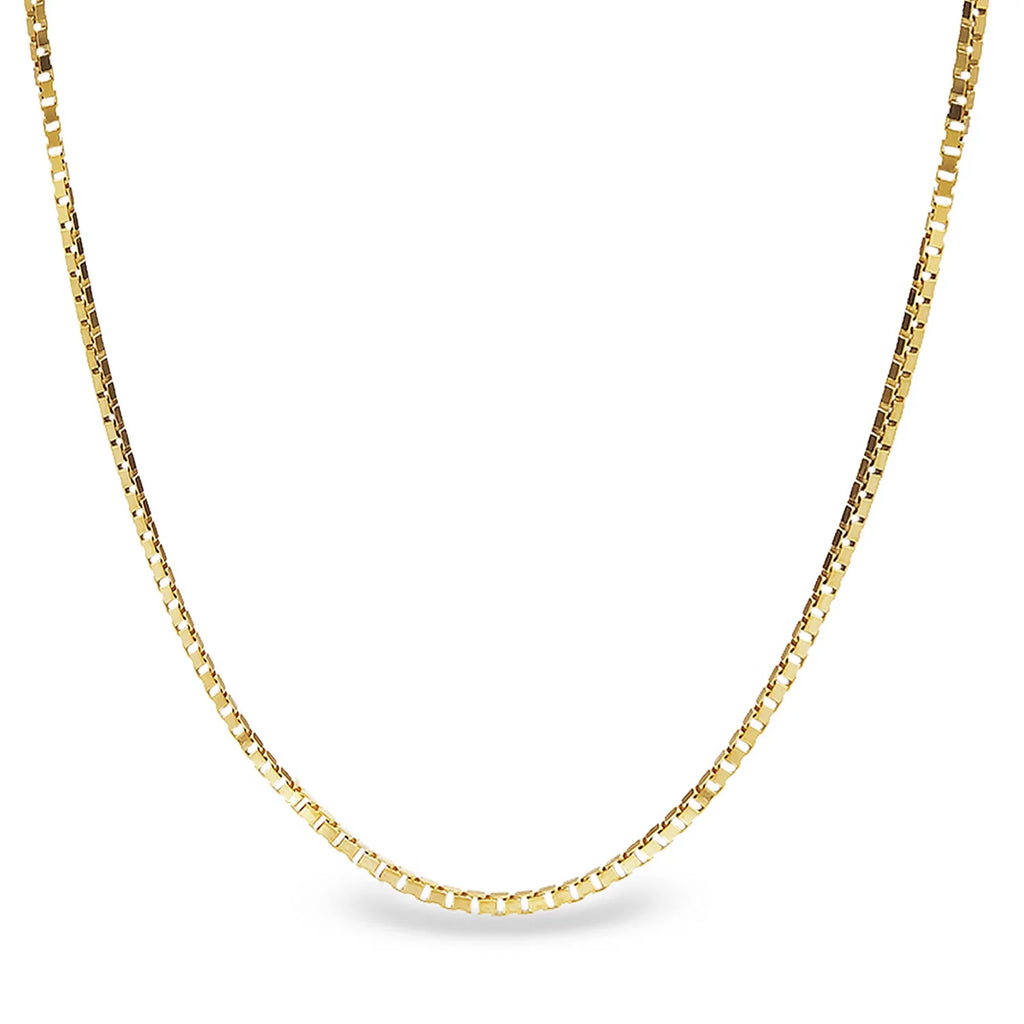 14kt Yellow Gold Box Chain with Lobster Clasp I298