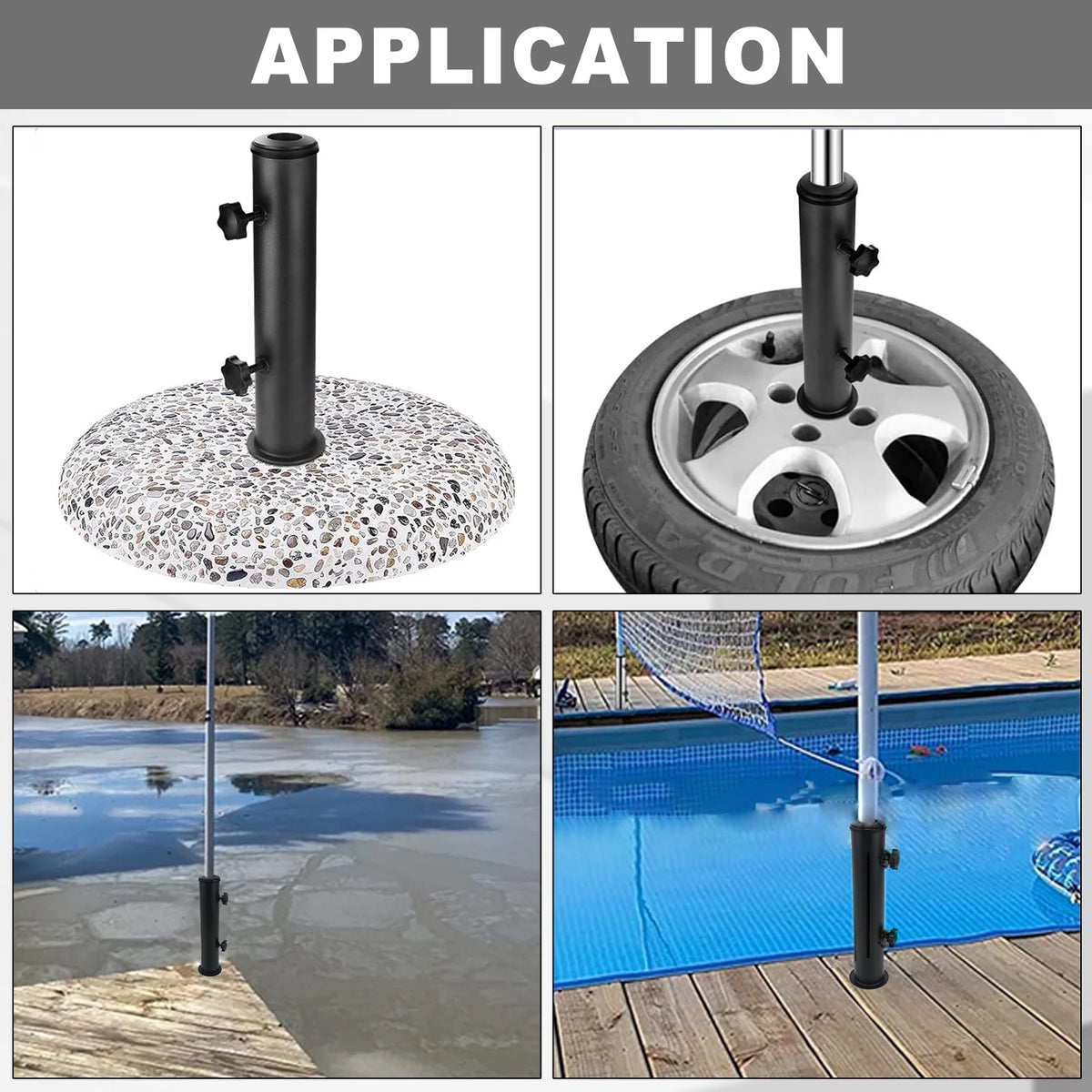 Black Granite Umbrella Tube Holder X639869