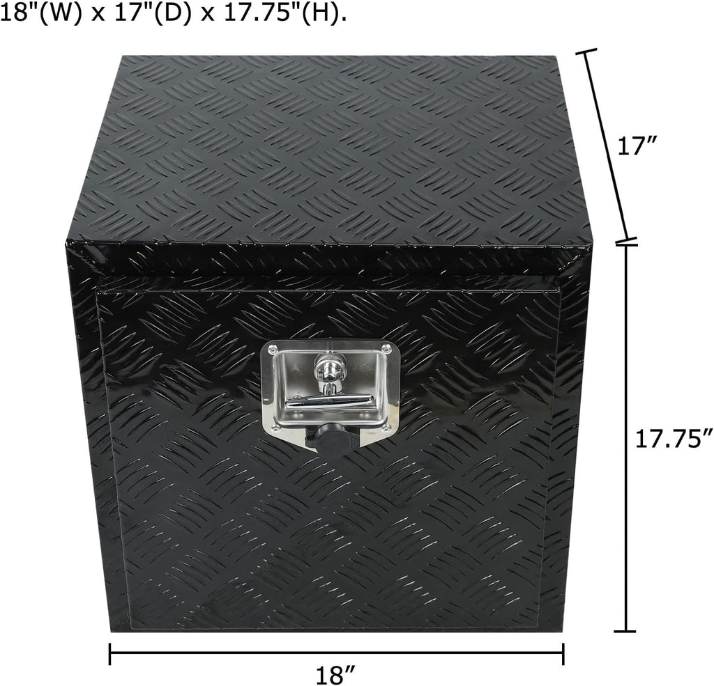 Black Aluminum 5 Bar Tread Underbody Toolbox with Lock Latch H49165