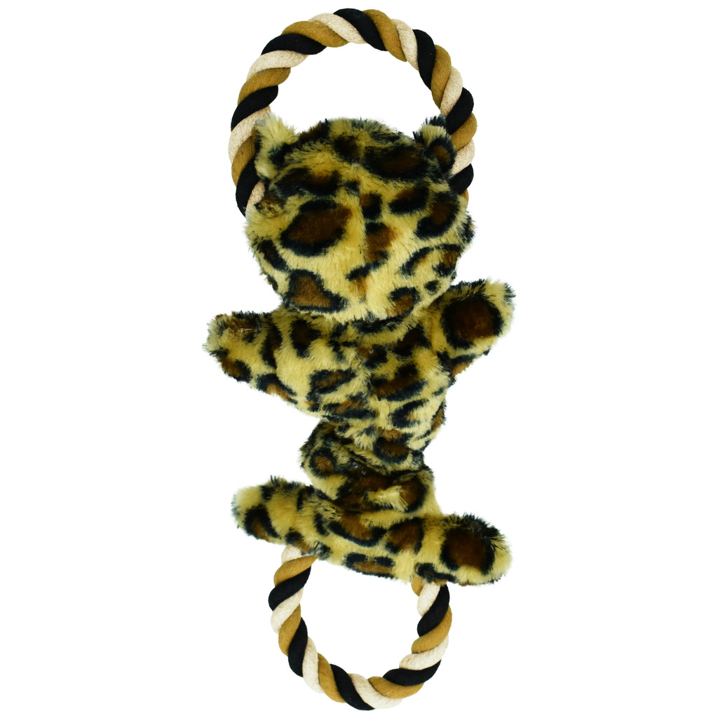 Leopard Dog Toy with Rope J959902