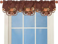 Embroidered Fall Autumn Curtain Valance W 57 × L 14 Inches (Brown) R6144