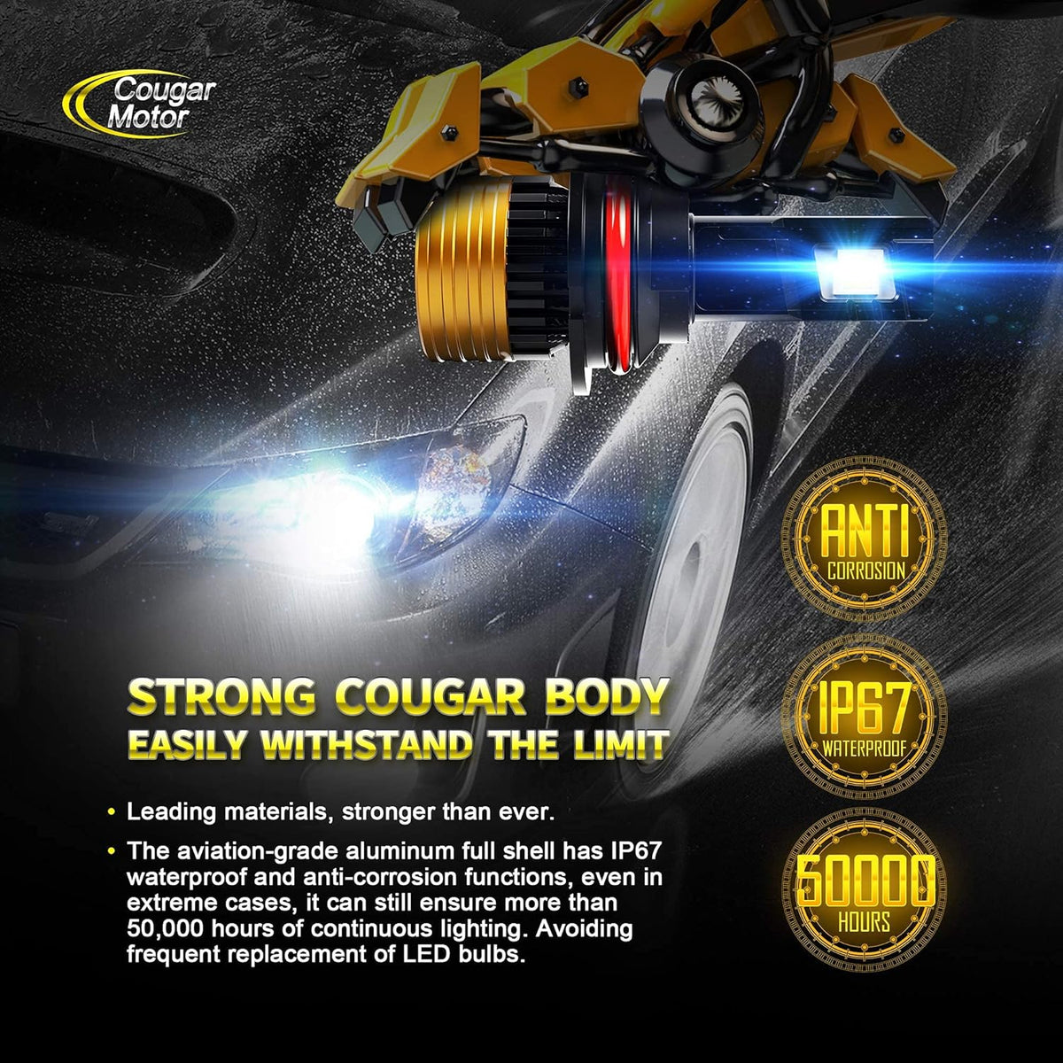 9007 LED Bulb HB5 6500K Cool White All-in-One Conversion Kit Pack of 2 C29093