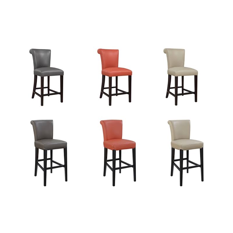 Black Faux Leather Bar Stool Set of Two H6232
