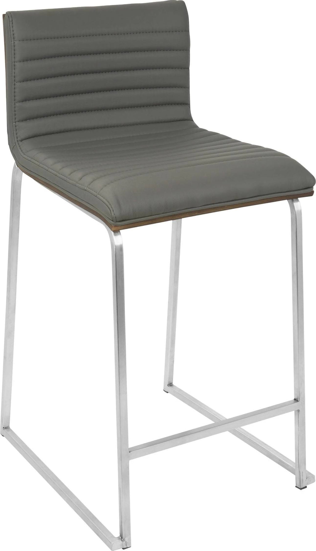 Counter Stool Set of 2 Walnut Grey J976335
