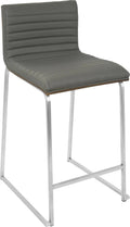 Counter Stool Set of 2 Walnut Grey J976335