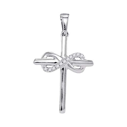 10kt White Gold Diamond Cross Pendant Z74687