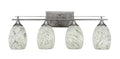 Four Light Bath Bar Aged Silver B84060