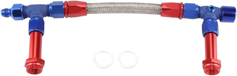 4150 Braided Dual Feed Fuel Line Kit with AN6 Adapter Aluminum Pack of 2 Y74035