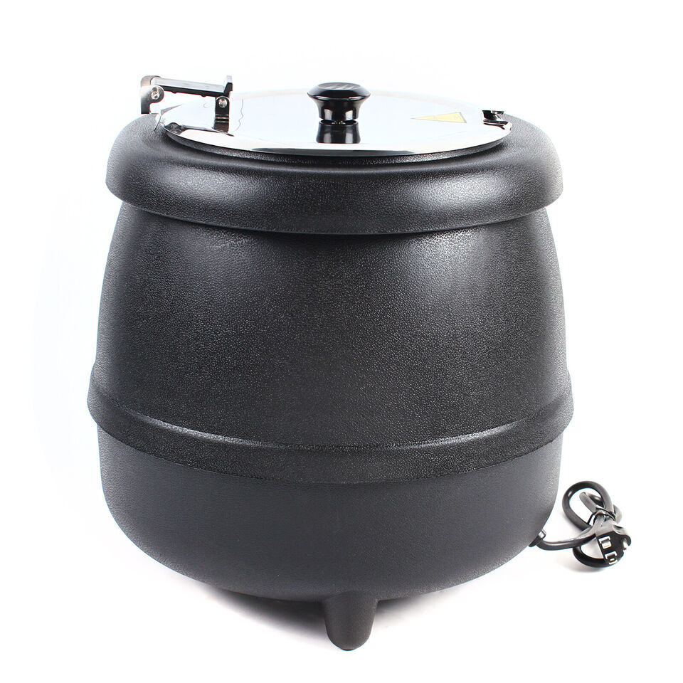 10L Commercial Electric Soup Kettle Stainless Steel 400W Black L9529