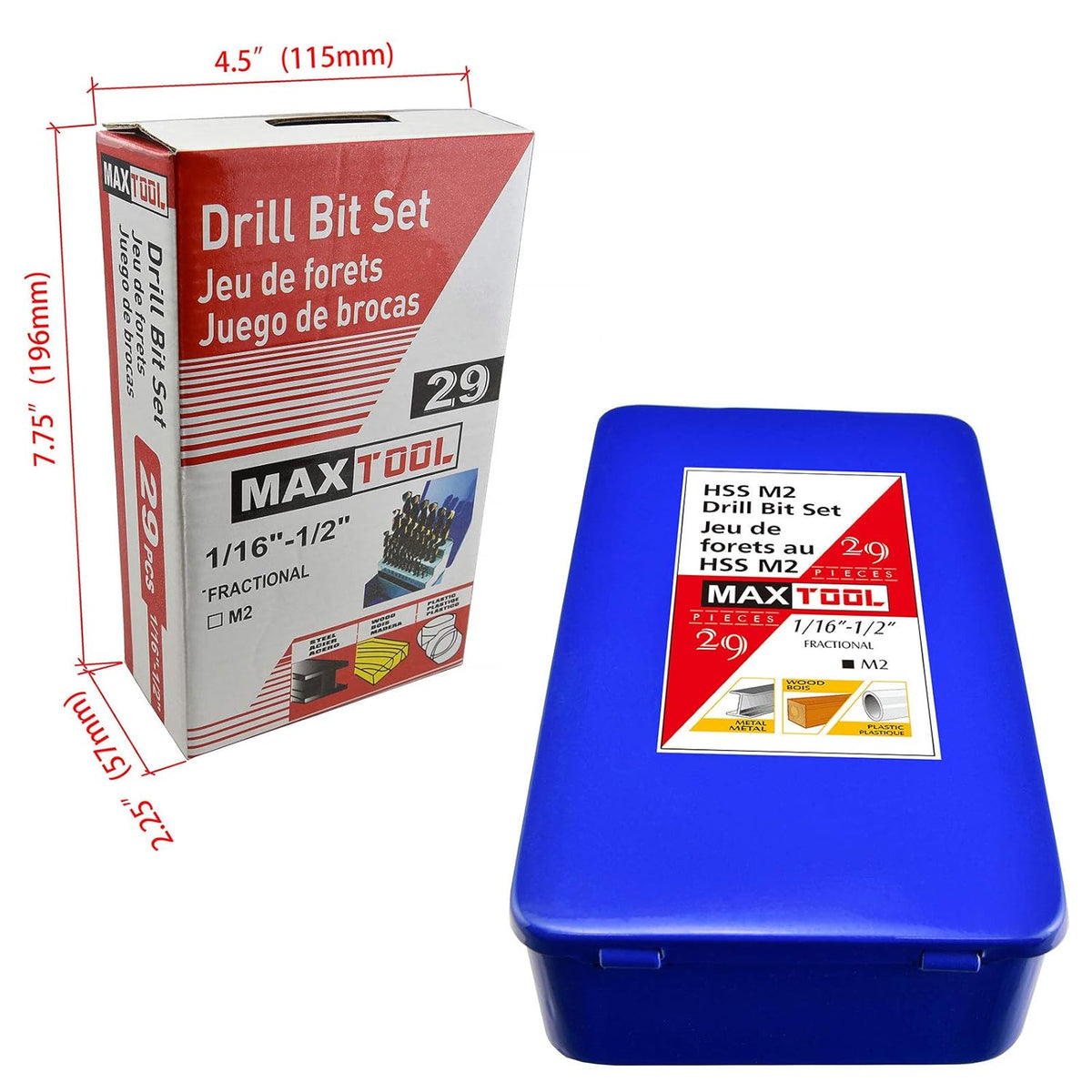 29 Piece High Speed Steel M2 Twist Drill Bit Set H78835