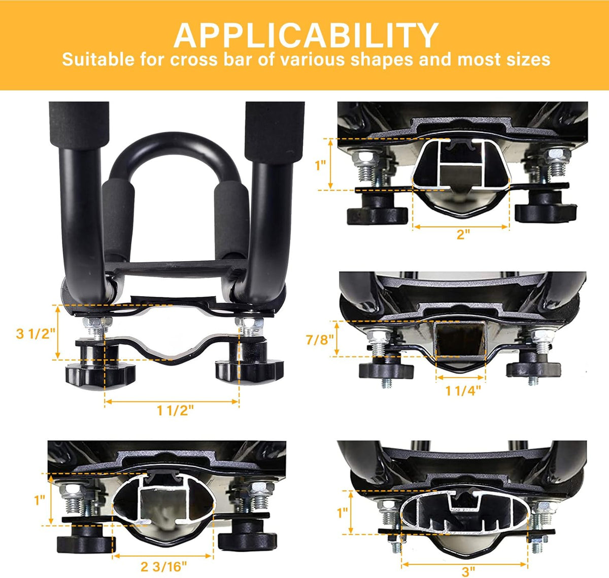 Kayak Roof Rack J-Bar Carrier Holder, Set of 4 Pack of 2 J517