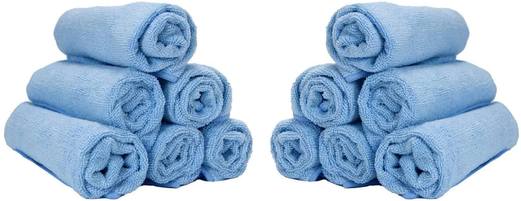 Blue Microfiber Hand Towels, Bulk Case of 180, 15x24 F57293