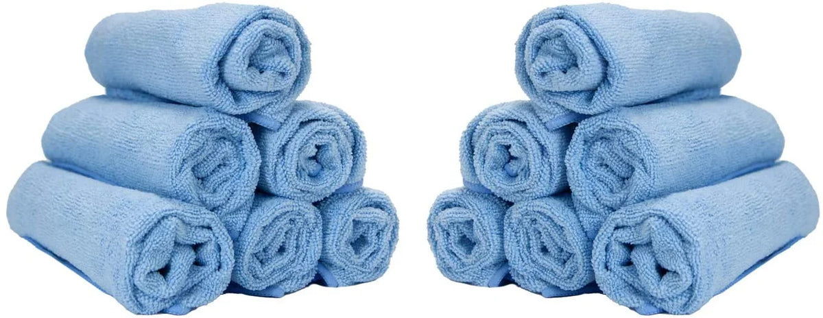 Blue Microfiber Hand Towels, Bulk Case of 180, 15x24 F57293