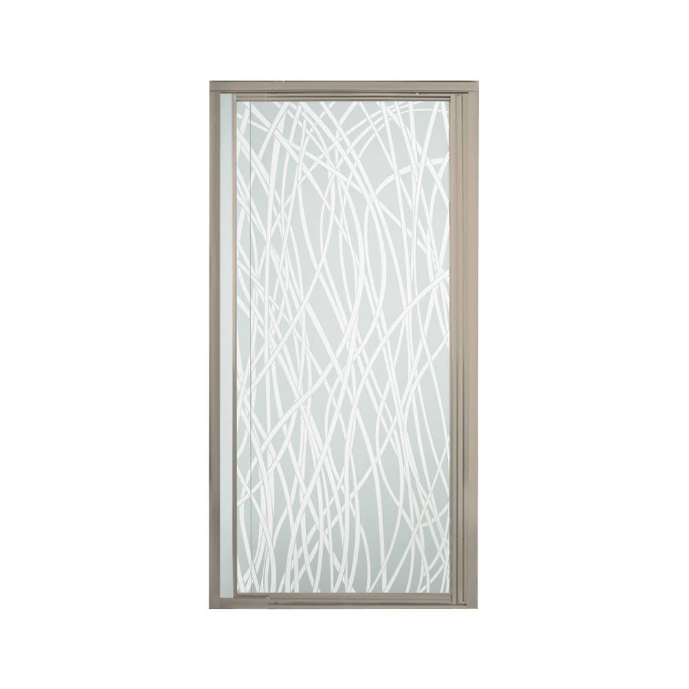 Brushed Nickel Framed Pivot Shower Door S711826